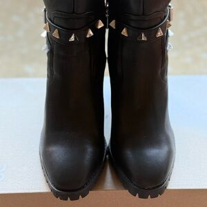 STEVEN BY STEVE MADDEN Ibby Leather Heeled Booties NWOB